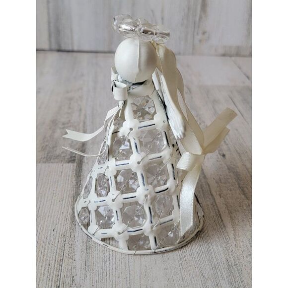 Metal white angel wing beaded ornament Xmas - Picture 10 of 10